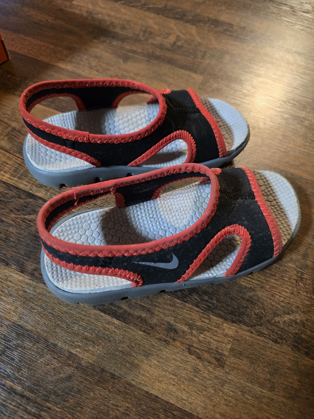 Nike Kids' Black & Red Slide Sandals
